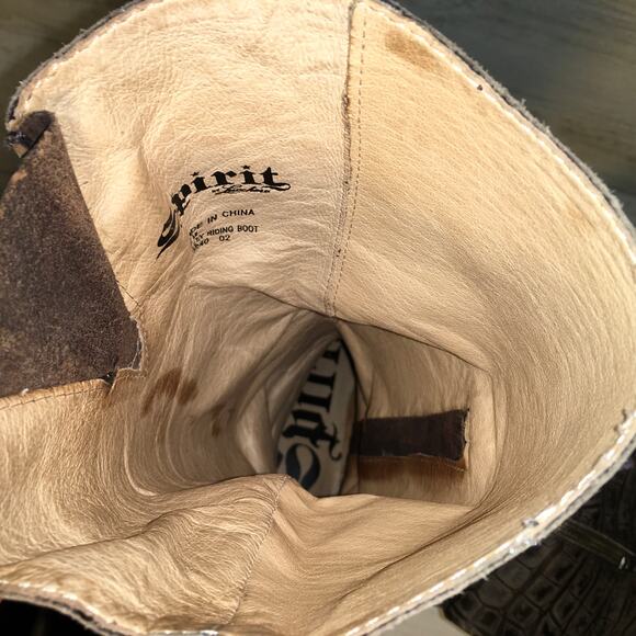 Spirit by Lucchese Bailey Riding Boot Womens 6 M Chocolate Brown Leather Tall - Picture 11 of 15